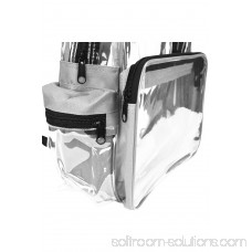 DALIX Small Clear Backpack Transparent PVC Security Security School Bag in White